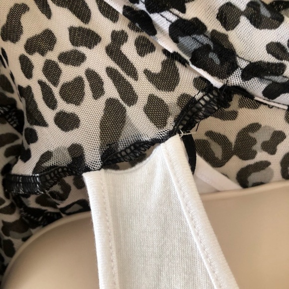 Two piece white tank with leopard print jacket, small - Picture 5 of 11